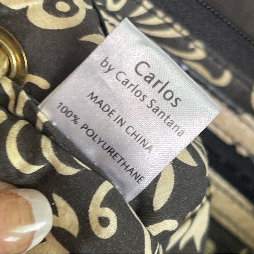 Carlos Santana Zebra Print Wristlet Clutch Animal Print Gold Accent - Picture 8 of 12